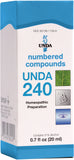 UNDA 240 Compuestos Numerados - botella: apoyo al equilibrio corporal y bienestar general