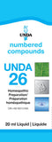UNDA 26 Compuestos Numerados frasco visible, sugerido para apoyo de bienestar general