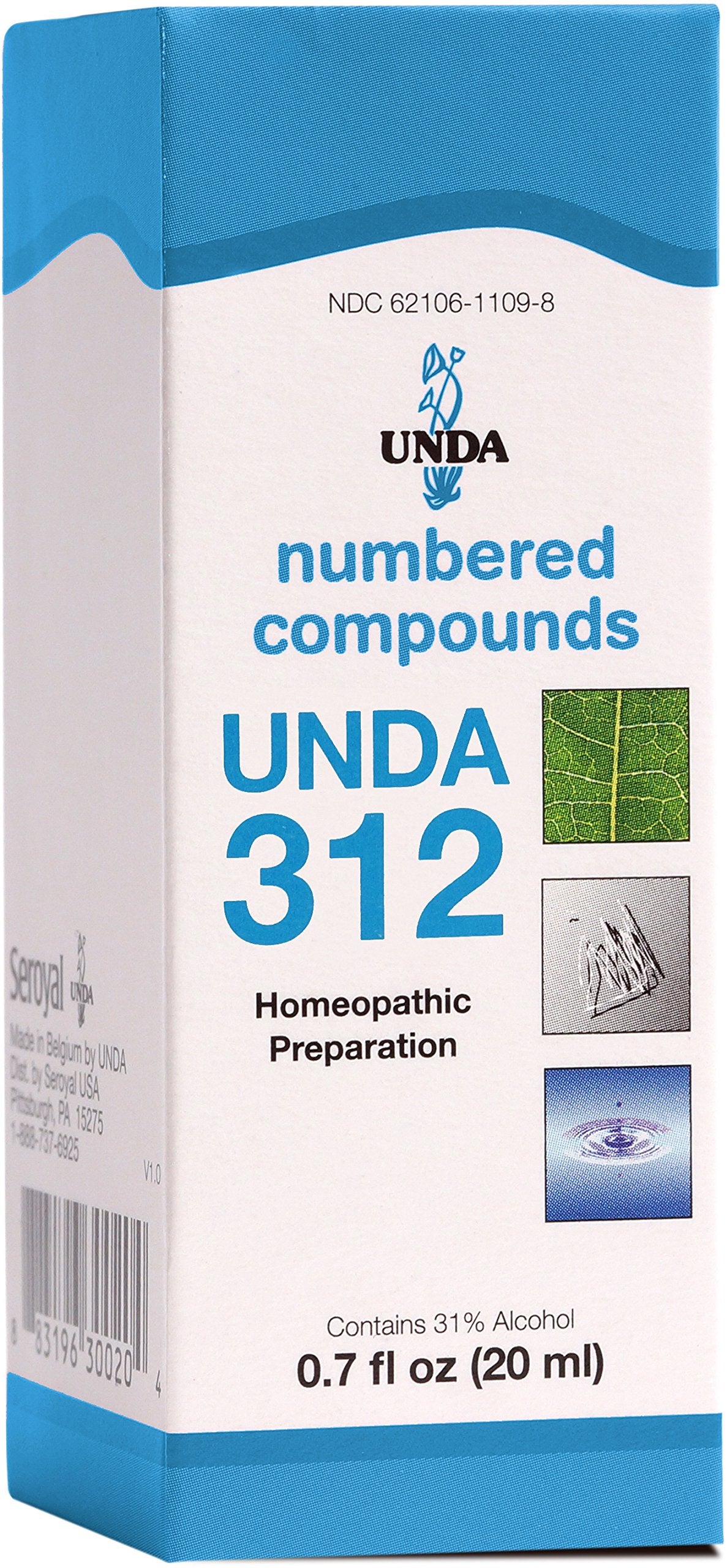UNDA 312, botella de compuestos numerados: soporte general de bienestar.