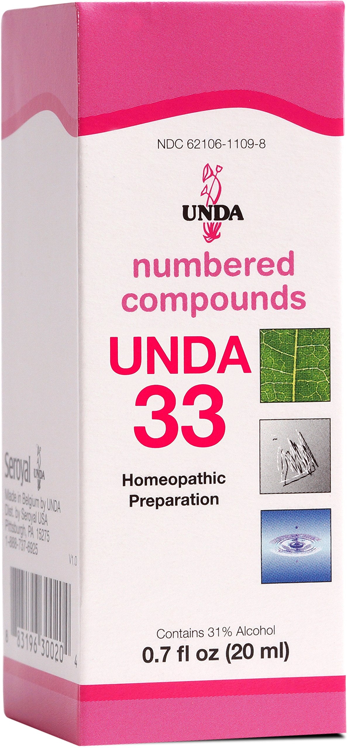 UNDA 33 Compounds, botella verter, facilita dosis diarias y experiencia de uso.