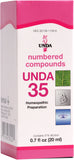 UNDA 35 Compuestos Numerados, botella para uso diario y apoyo al bienestar.