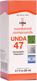 UNDA 47 Compuestos Numerados, botella, uso diario suave para equilibrio.