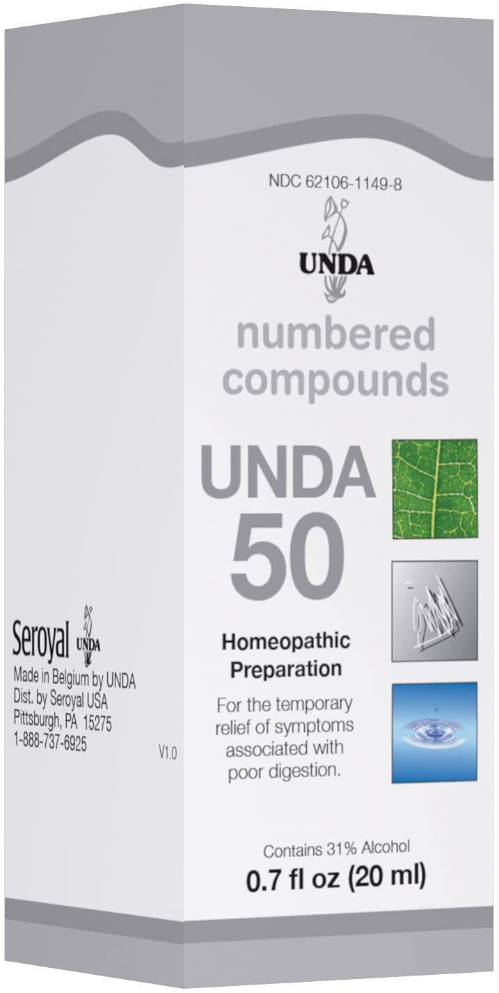 UNDA 50 Compuestos Numerados en botella, uso diario y apoyo al bienestar general.