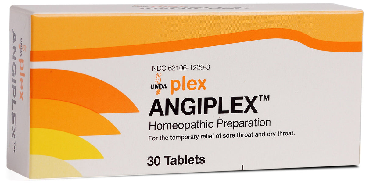 UNDA Angiplex: empaque de tabletas; posible alivio temporal para molestias de garganta