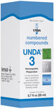 UNDA 3 Compuestos Numerados botella con vertido, uso práctico diario posible.