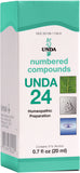 UNDA 24 Compuestos Numerados, botella visible para uso diario.