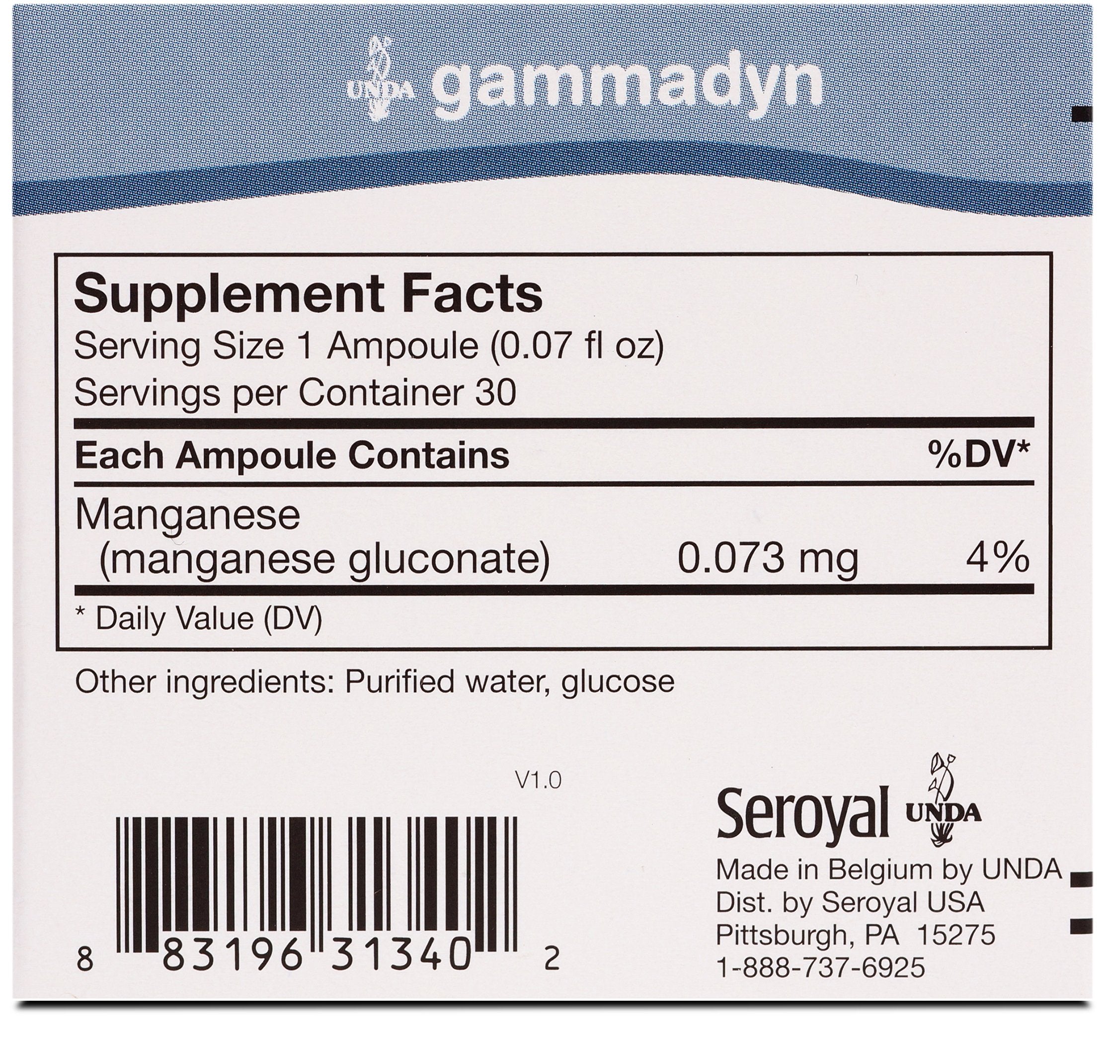 UNDA Gammadyn Mn etiqueta, ingredientes biodinámicos visibles.