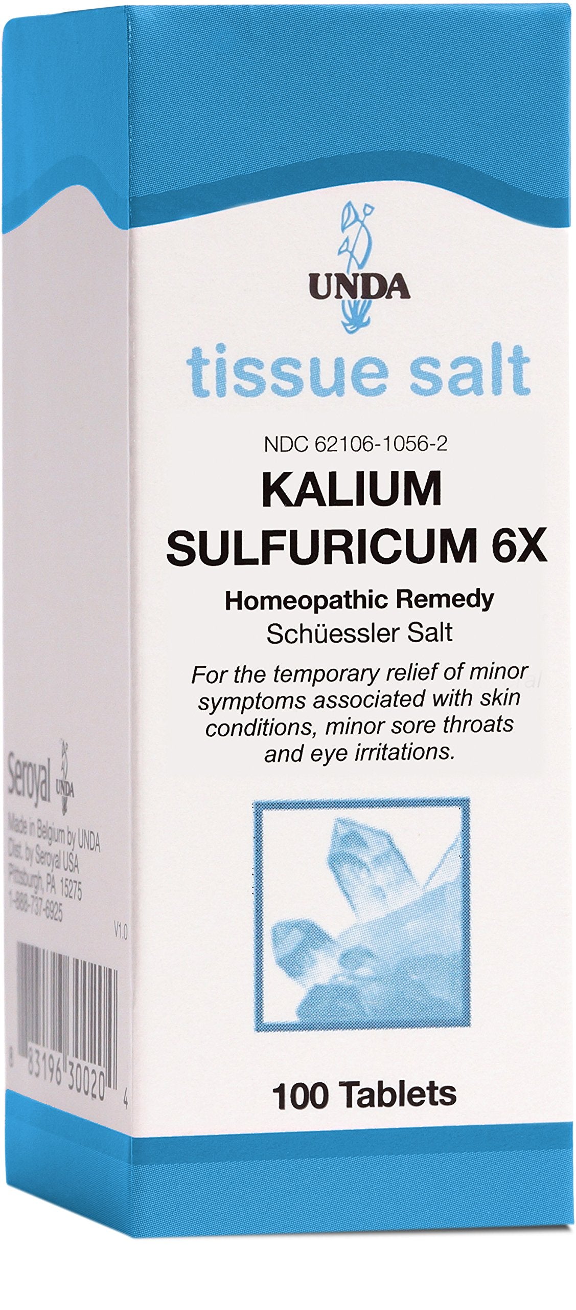 UNDA Kalium Sulfuricum 6X en botella, apoyo diario para balance celular.