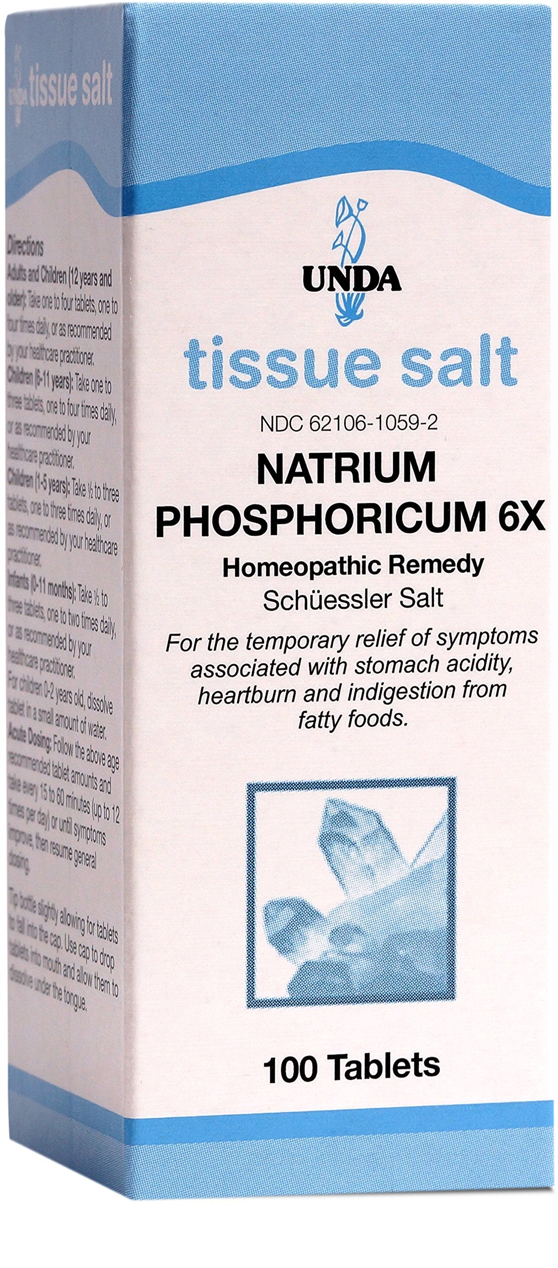 UNDA Natrium Phosphoricum 6X, botella, posible alivio temporal de molestias leves