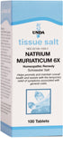 UNDA Natrium Muriaticum 6X tabletas, posible apoyo al equilibrio hídrico en casa.