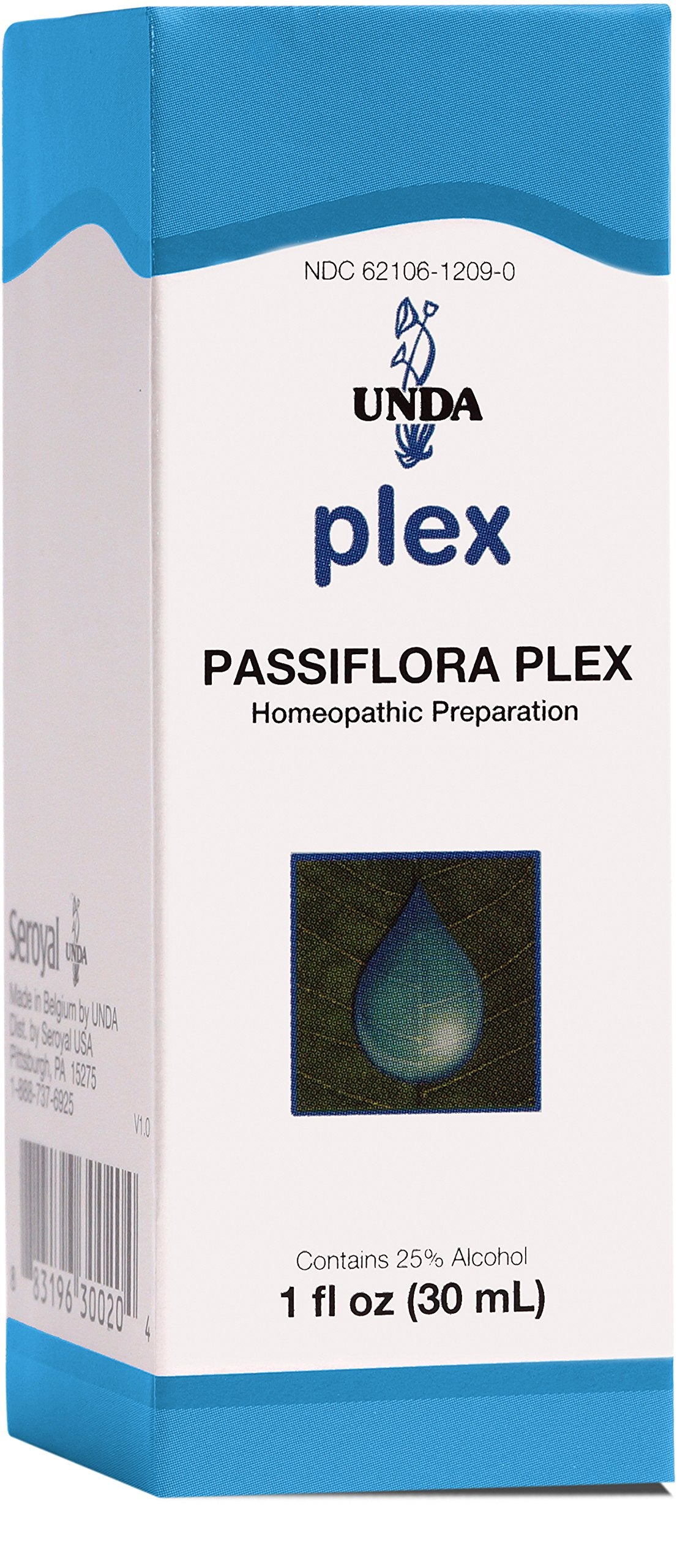 UNDA Passiflora Plex — botella: posible apoyo para irregularidades del sueño