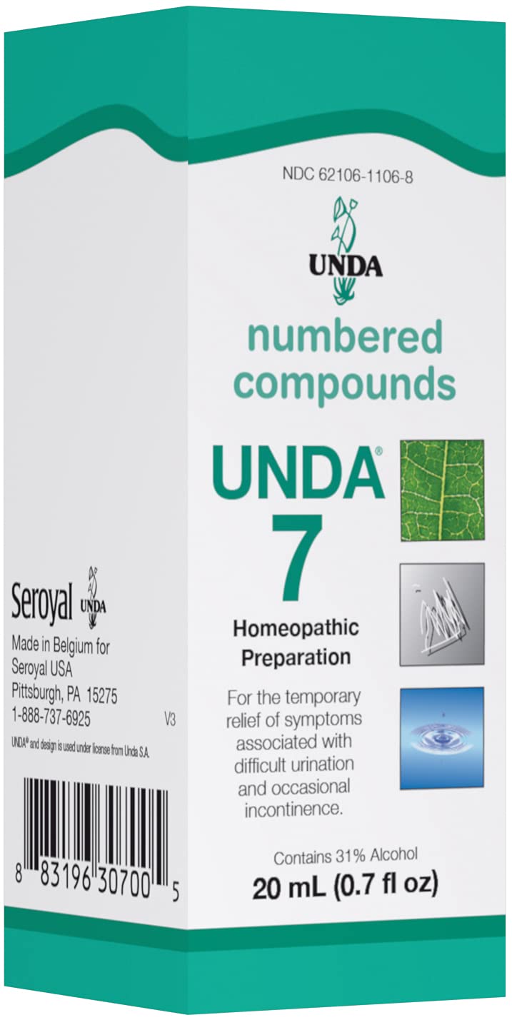 UNDA 7 Compuestos Numerados: botella para verter, opción suave para uso diario.