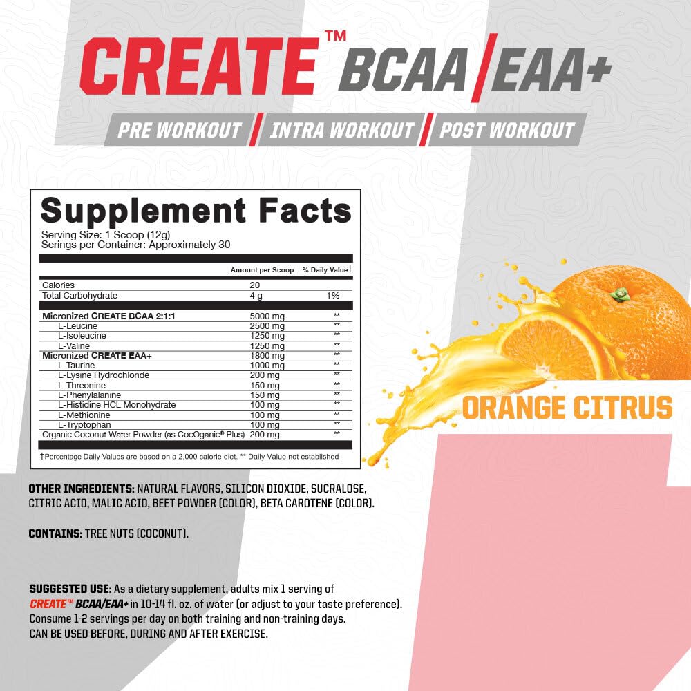 Undefined Nutrition Create BCAA EAA, scoop de medición para dosis precisas