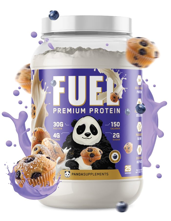 Panda Fuel Whey en taza de batido para recargar energía tras entrenar