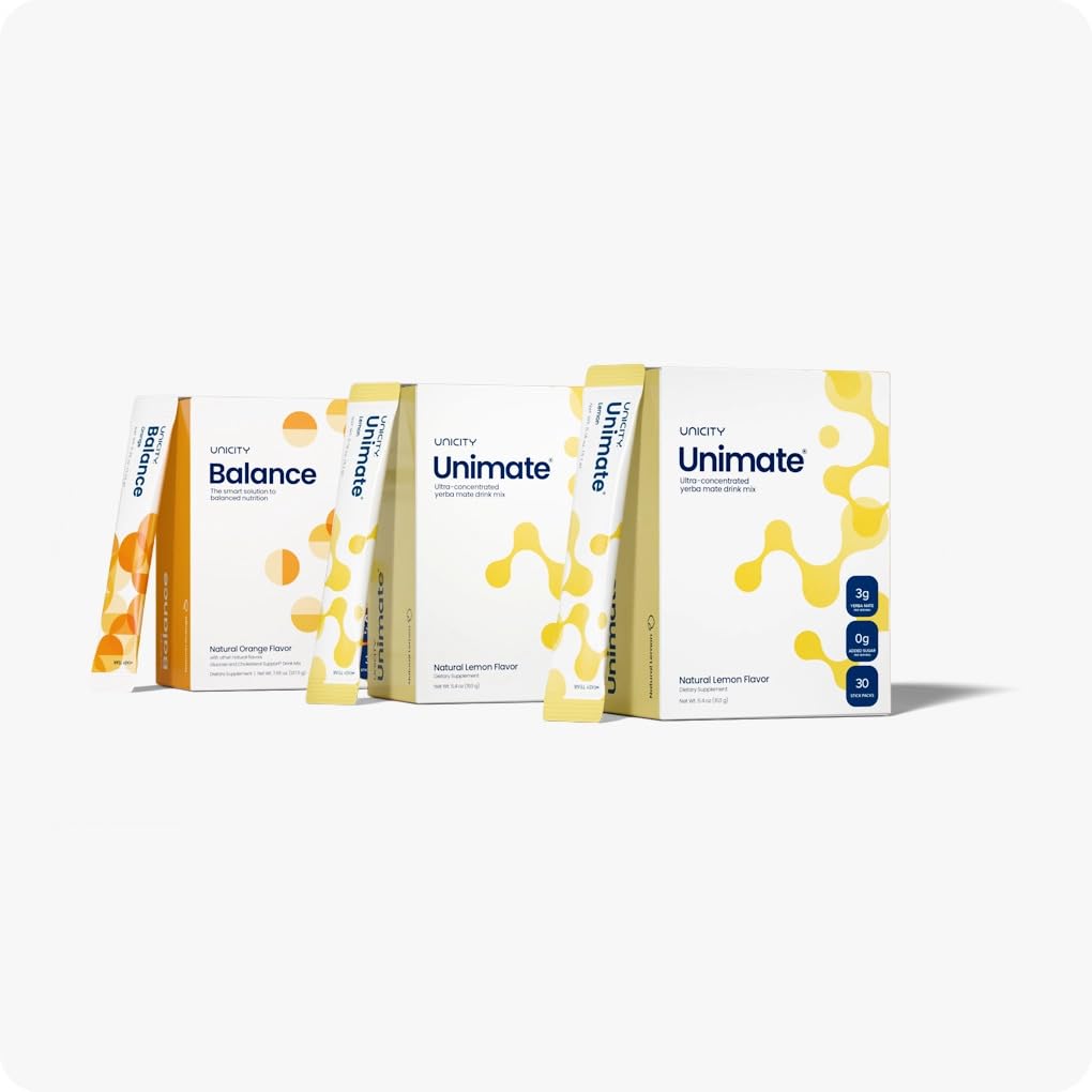 Unicity Feel Great System Balance Natural Orange, frasco para rutina matutina diaria