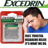 Uni's Excedrin Extra Strength: dos cápsulas por dosis para alivio rápido