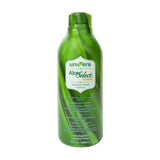 Envase translúcido de Univera Aloe Select Mango para verificación de consistencia.