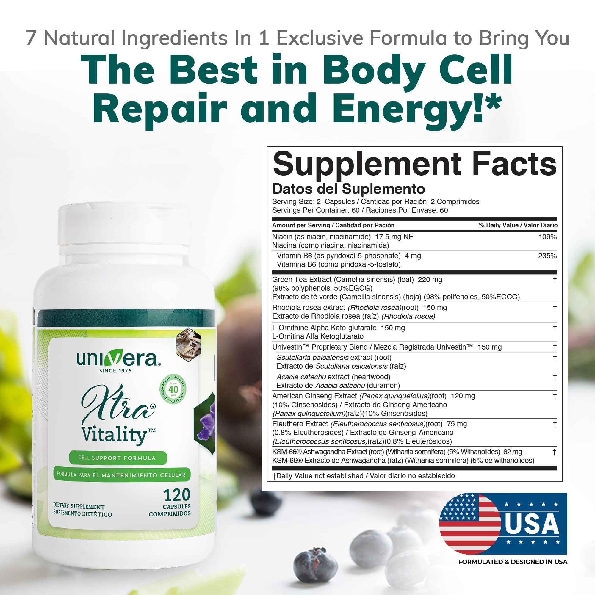 Ritual de uso diario con cápsulas Univera Xtra Vitality.
