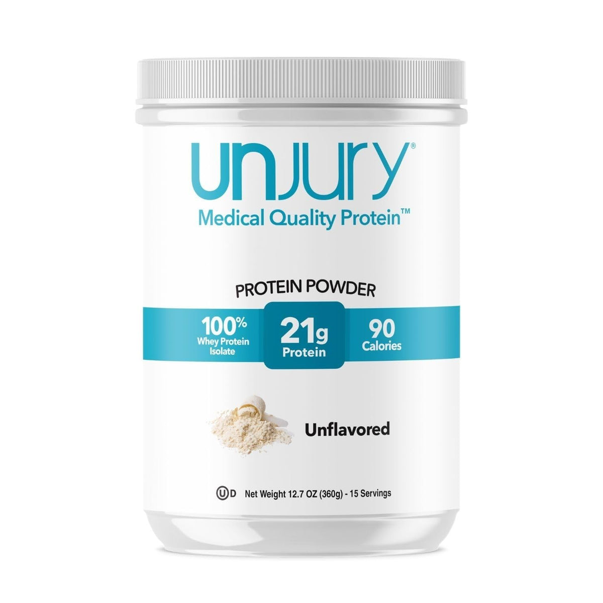 Unjury proteína aislada sin sabor, envase de 21 g para batidos y recetas sin azúcar