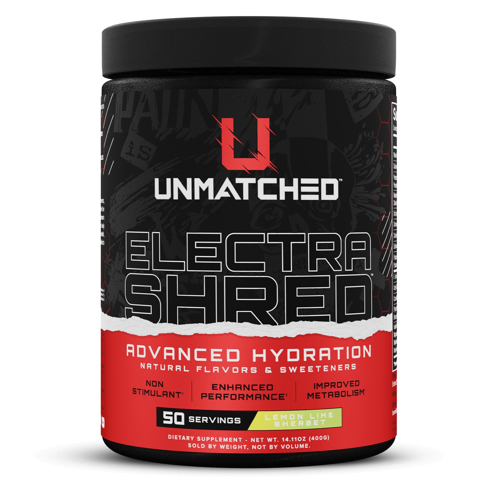 Unmatched Electrashred polvo de hidratación para entrenamientos sin estimulantes