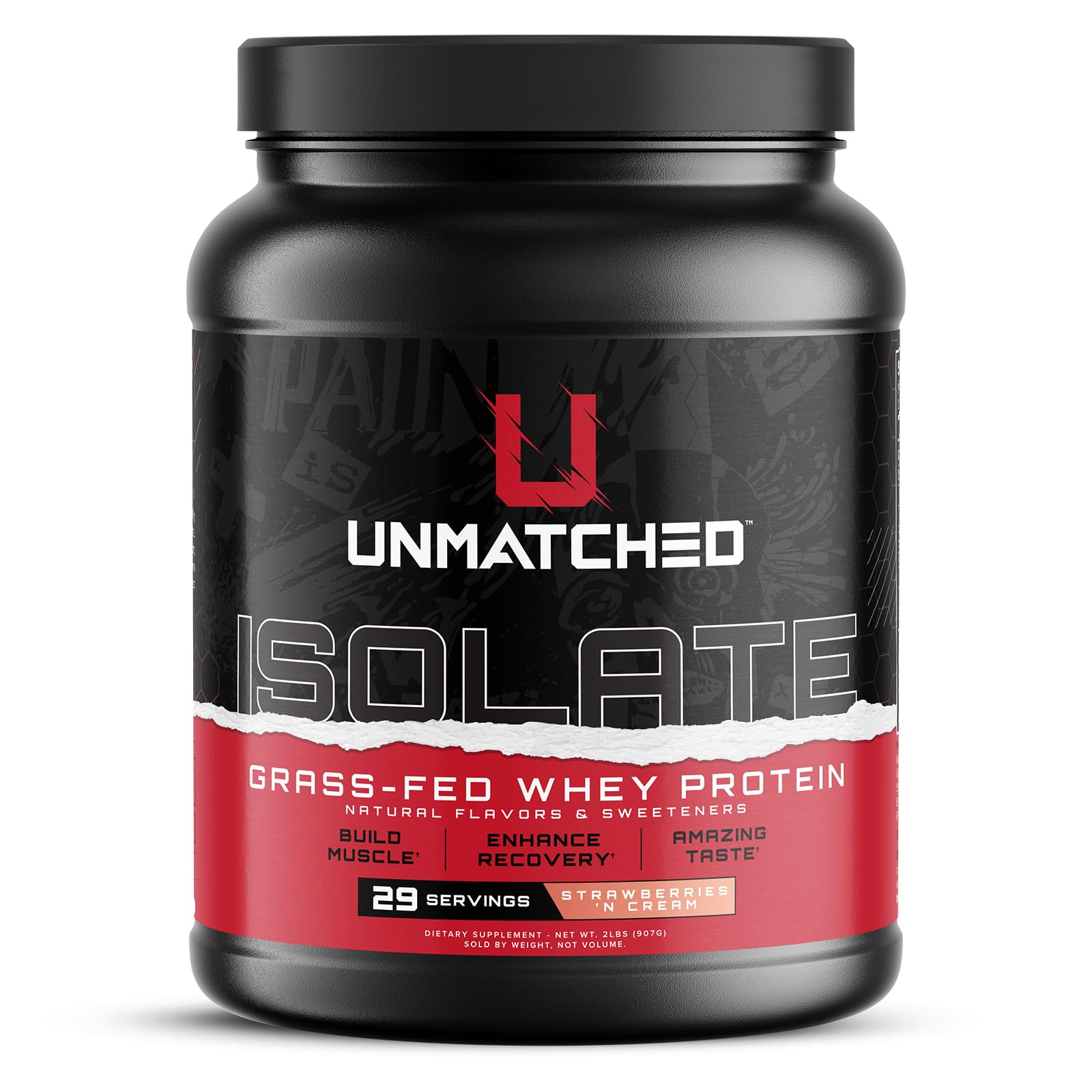 Unmatched Isolate: bote de whey sabor fresa crema para recuperación muscular