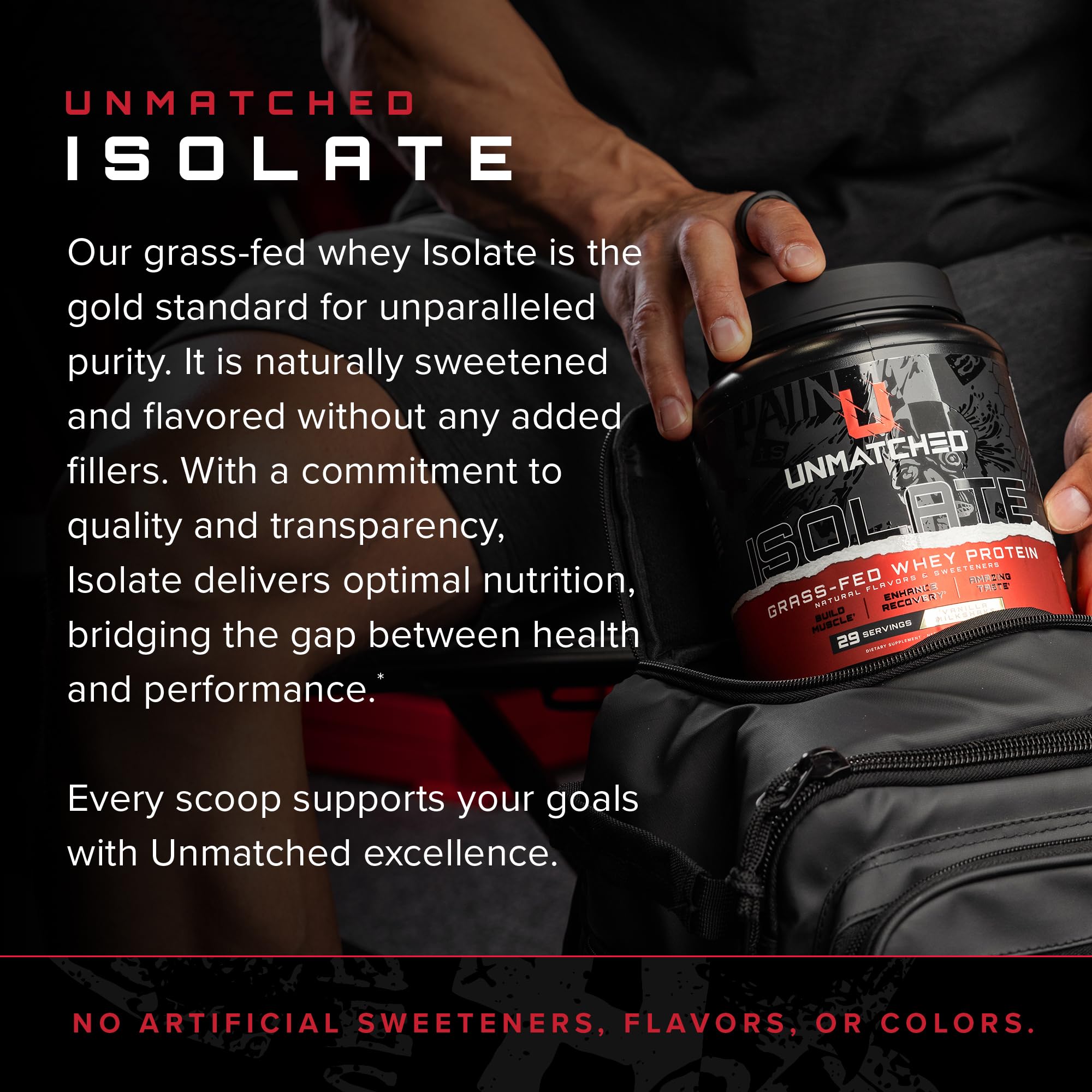 Mezcla en vaso con Unmatched Isolate para batidos post-entreno deliciosos