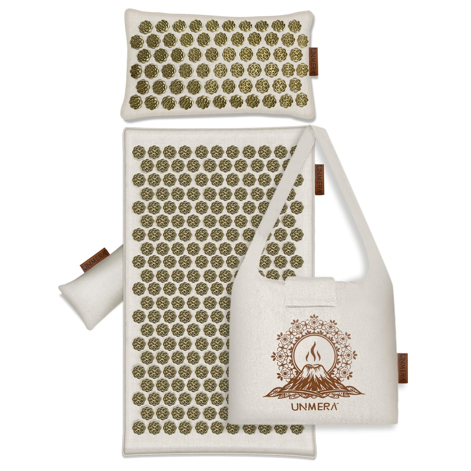 UNMERA mat de acupresión con puntas flor ofrece alivio relajante para la espalda en casa.
