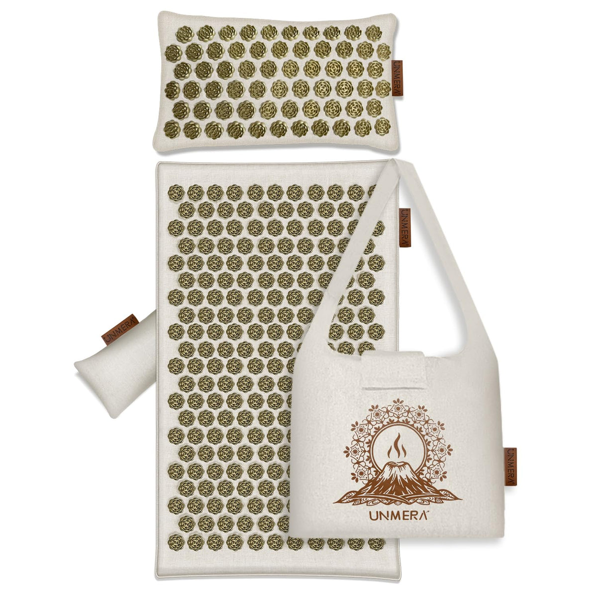 UNMERA mat de acupresión con puntas flor ofrece alivio relajante para la espalda en casa.
