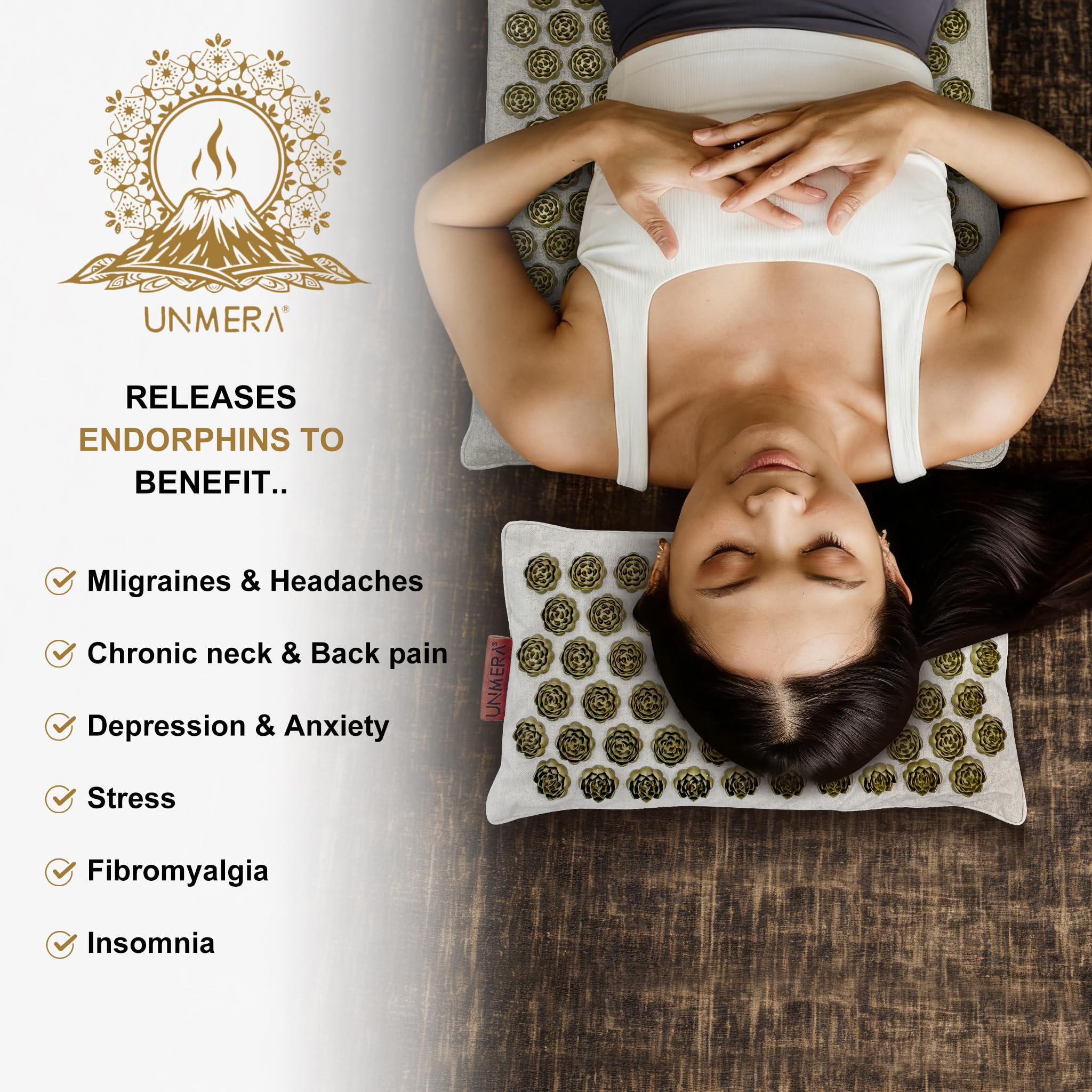 UNMERA materiales naturales lino y coco para una sensación premium.