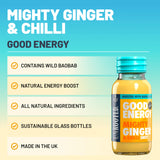 Unrooted Good Energy Shot, etiqueta atractiva, fácil de reconocer para tu rutina de energía.