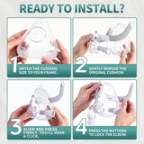 Almohadilla de recambio Unsvorns para AirFit F20 Grande, silicona suave para mayor comodidad.