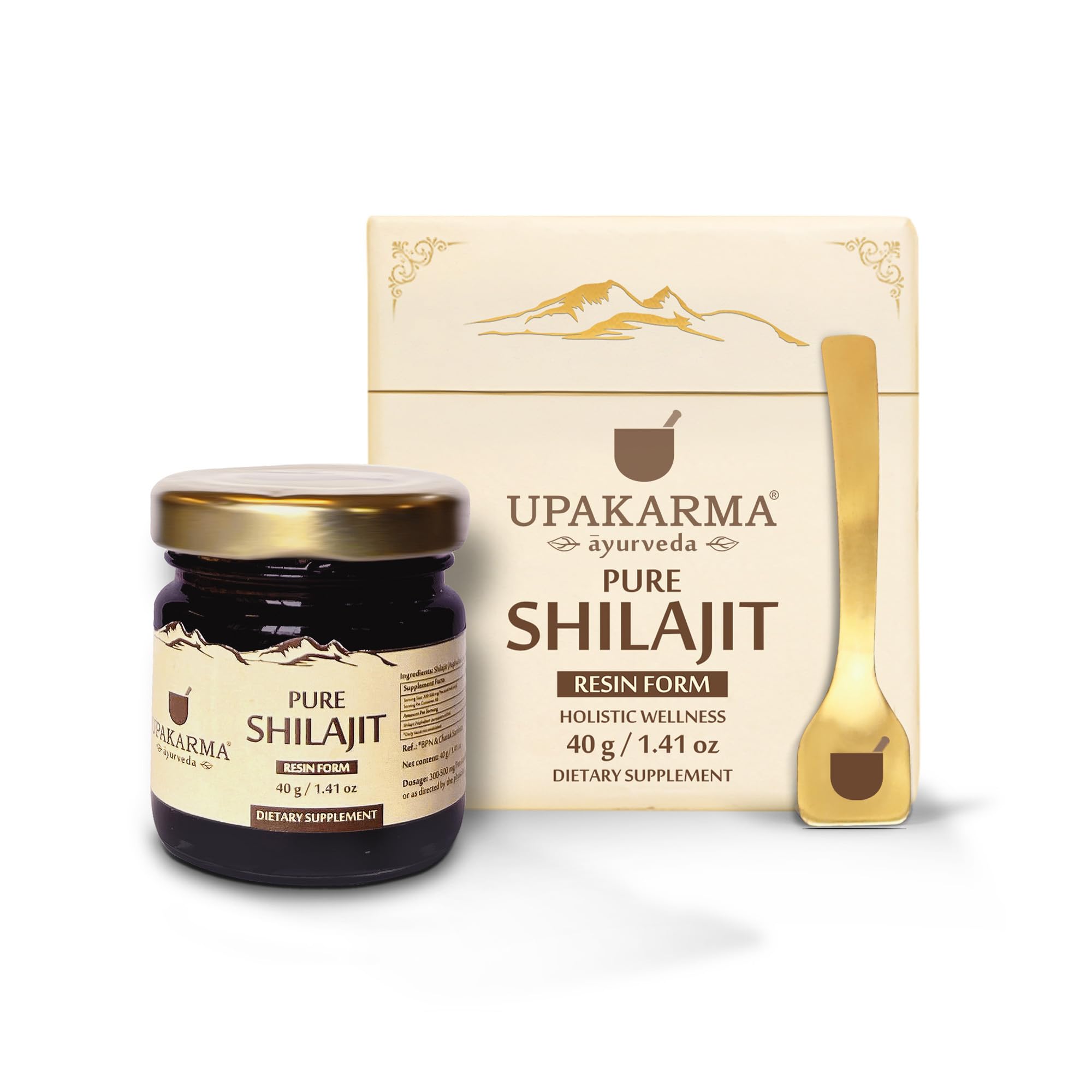 UPAKARMA Resina Shilajit Pura 40 g, resina para energía sostenida