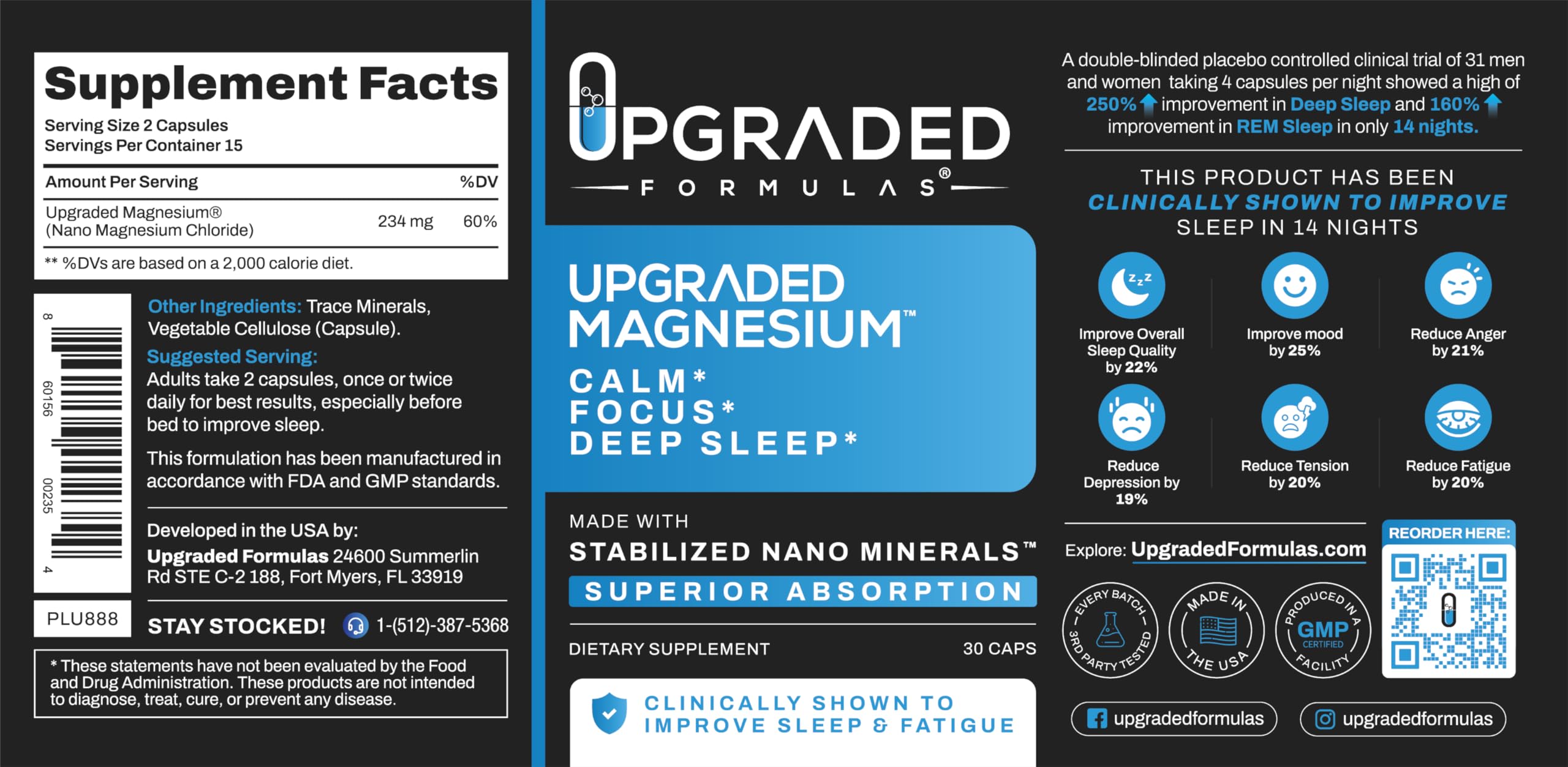 Upgraded Formulas Nano Magnesium vaso con agua para tomar antes de dormir