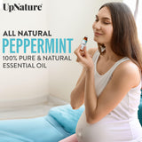UpNature Aceite Esencial de Menta en Rodillo: aplicación en el codo para prueba de parche segura.