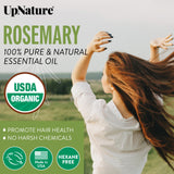 UpNature Aceite de Romero Orgánico con cuentagotas para aplicación precisa.