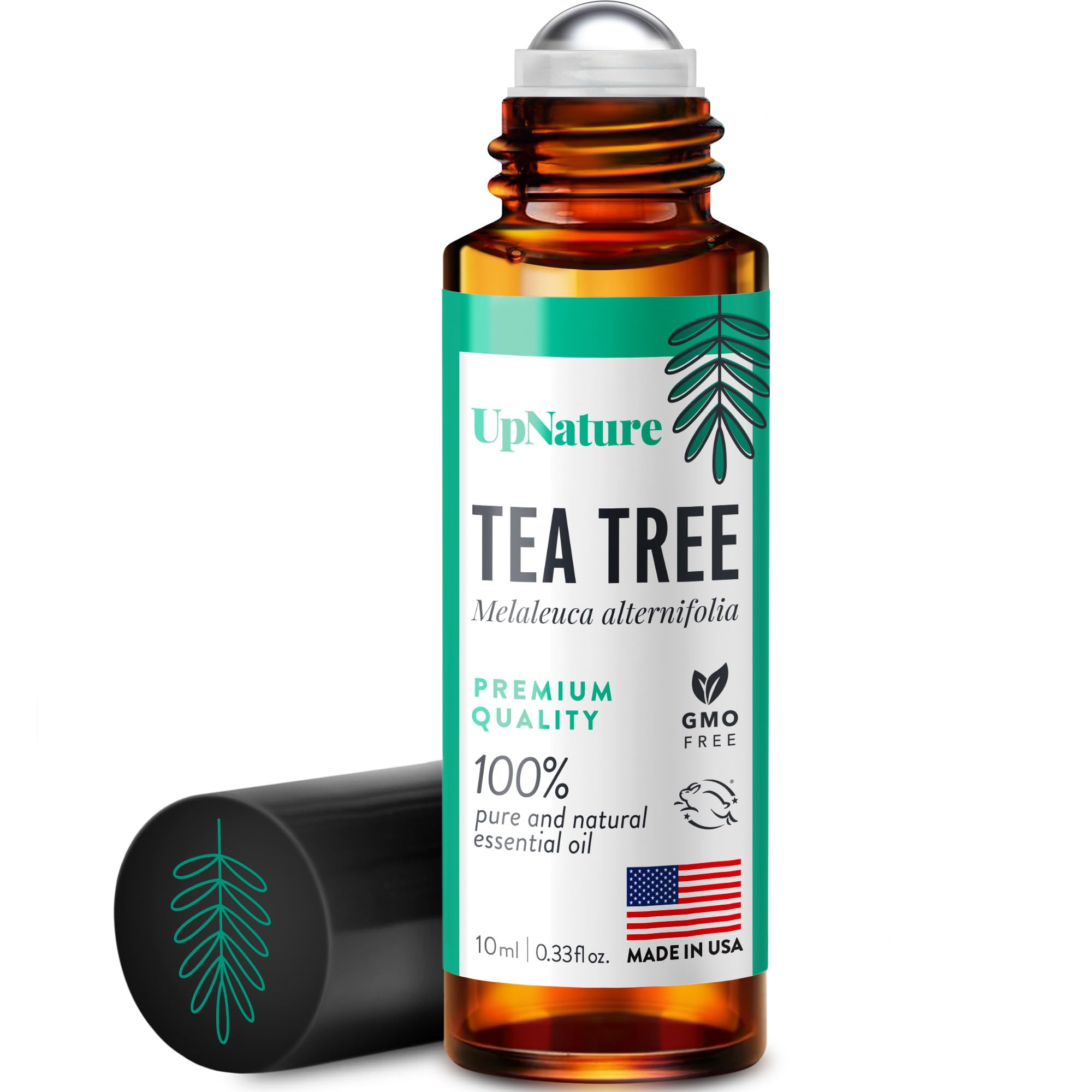 UpNature aplicador rodillo de aceite de árbol de té sobre la botella para piel suave.