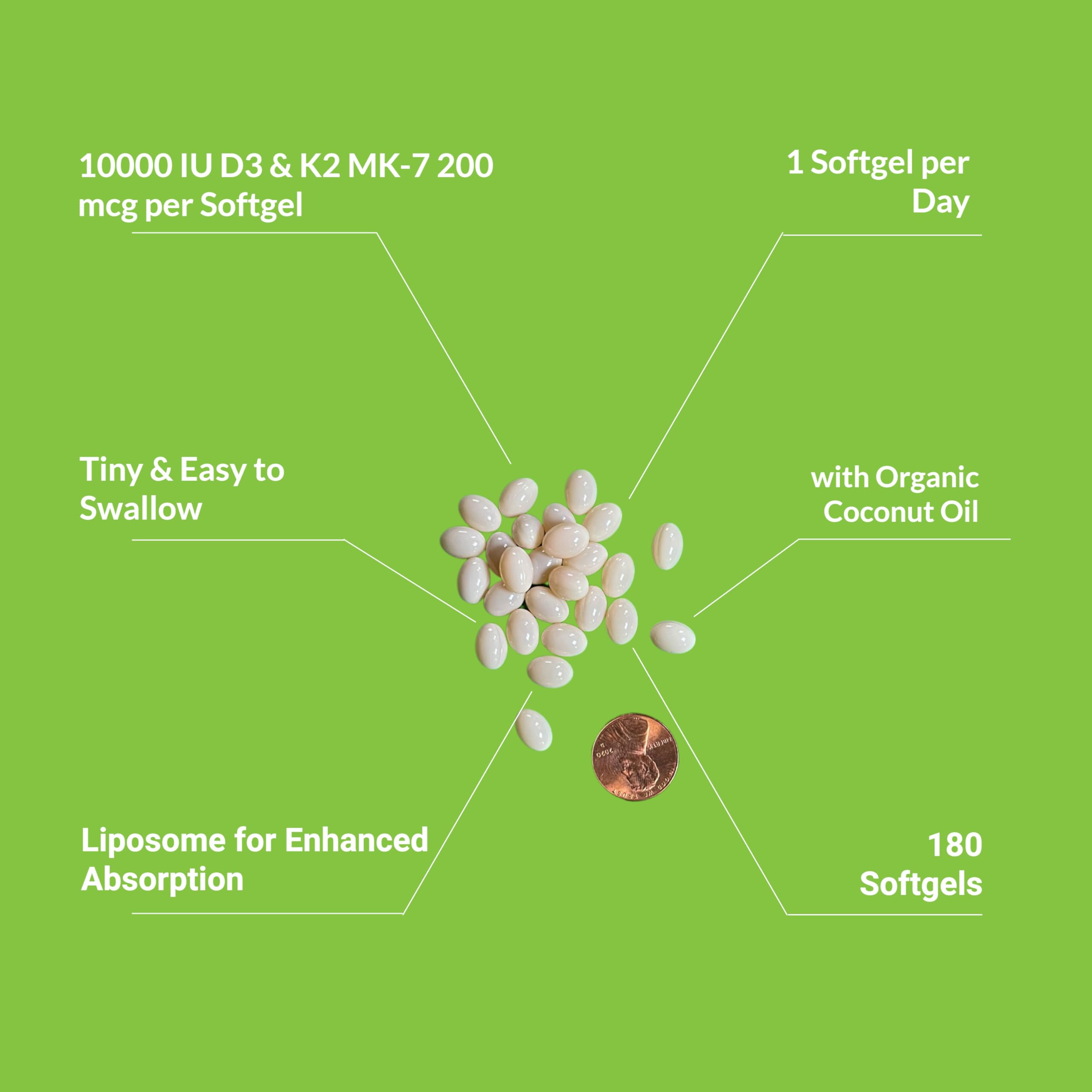 UpNourish Liposomal D3 K2: absorción mejorada gracias a la tecnología liposomal para mayor biodisponibilidad.