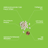 UpNourish Liposomal D3 K2: absorción mejorada gracias a la tecnología liposomal para mayor biodisponibilidad.