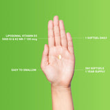 Etiqueta UpNourish D3 K2: lista de ingredientes y beneficios.