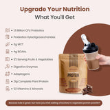 UpNourish etiqueta y empaque claros, información sobre ingredientes y opciones sin azúcar