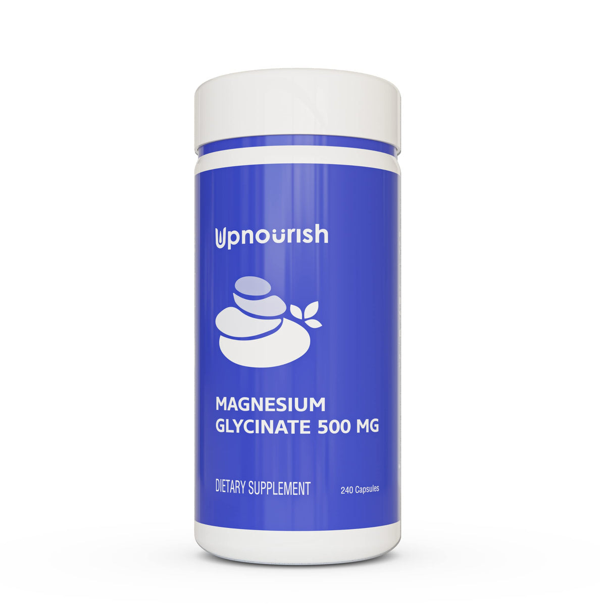 UpNourish magnesio glicinato 500 mg en botella, apoyo para sueño y calma