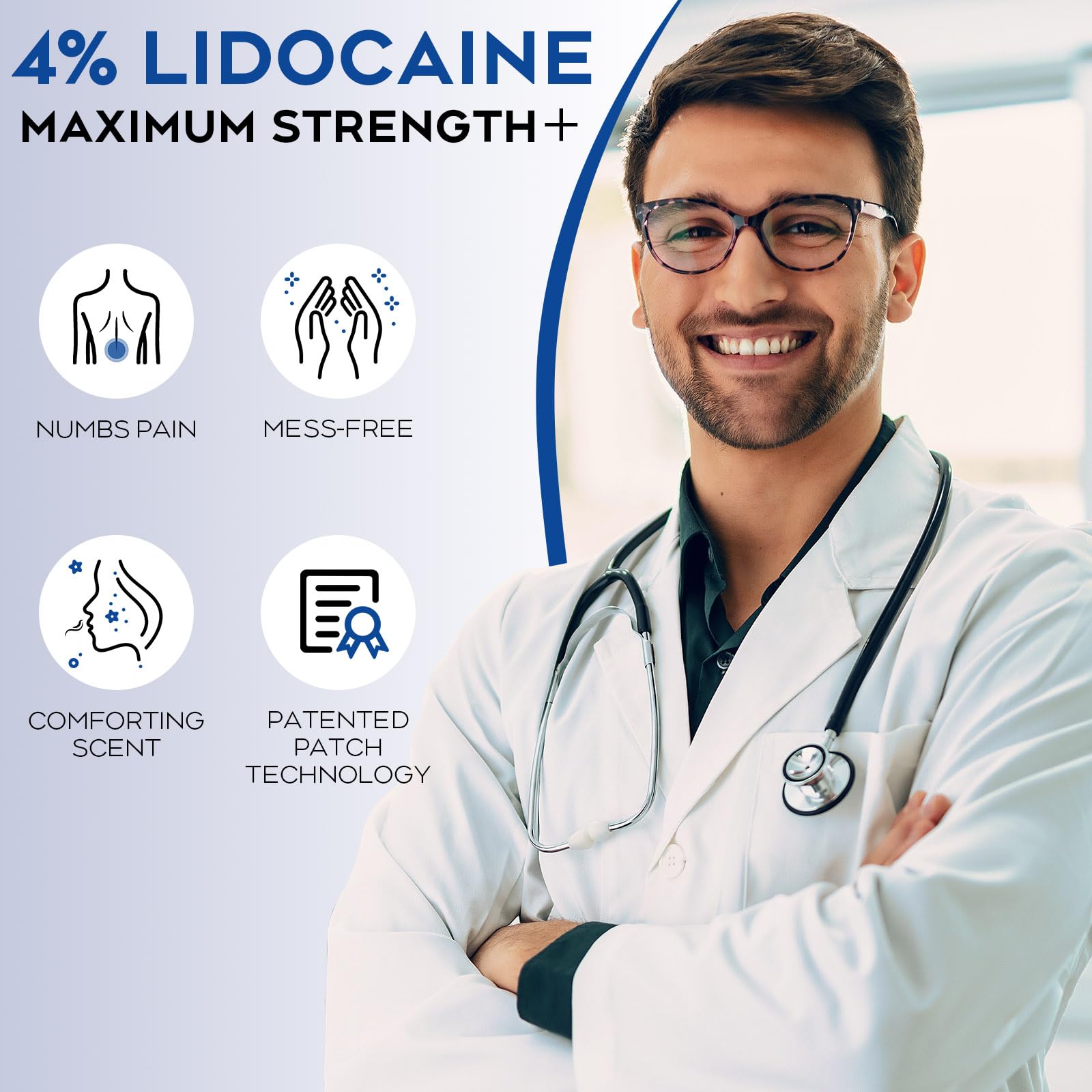 Parche lidocaína 4% Uposiut para cuello, uso cómodo y concentrado