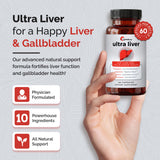 UpWellness Ultra Liver cápsulas en mano para dosis diaria segura