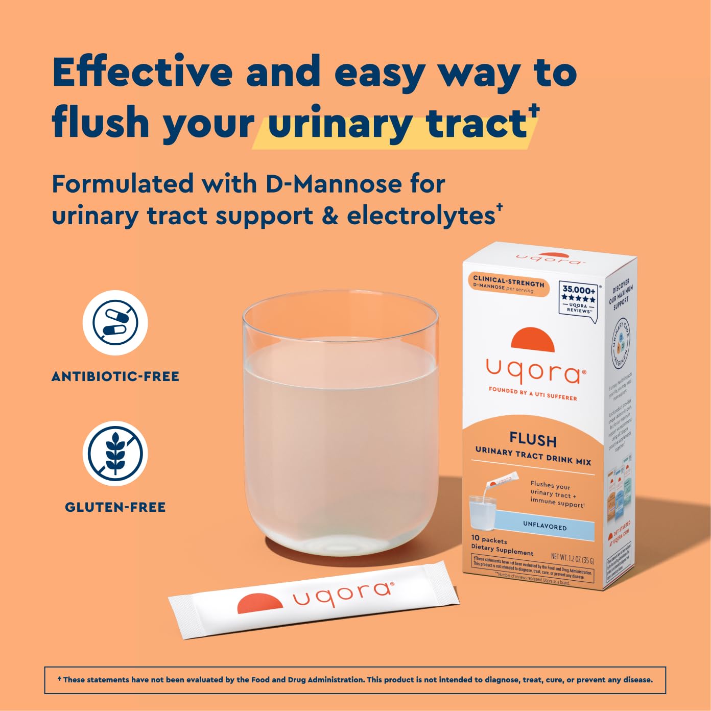 Uqora Flush sabor limón rosado: bebida agradable para la salud urinaria.