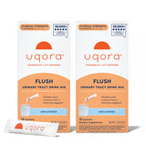 Uqora Flush disolviéndose en agua para apoyar la salud urinaria.
