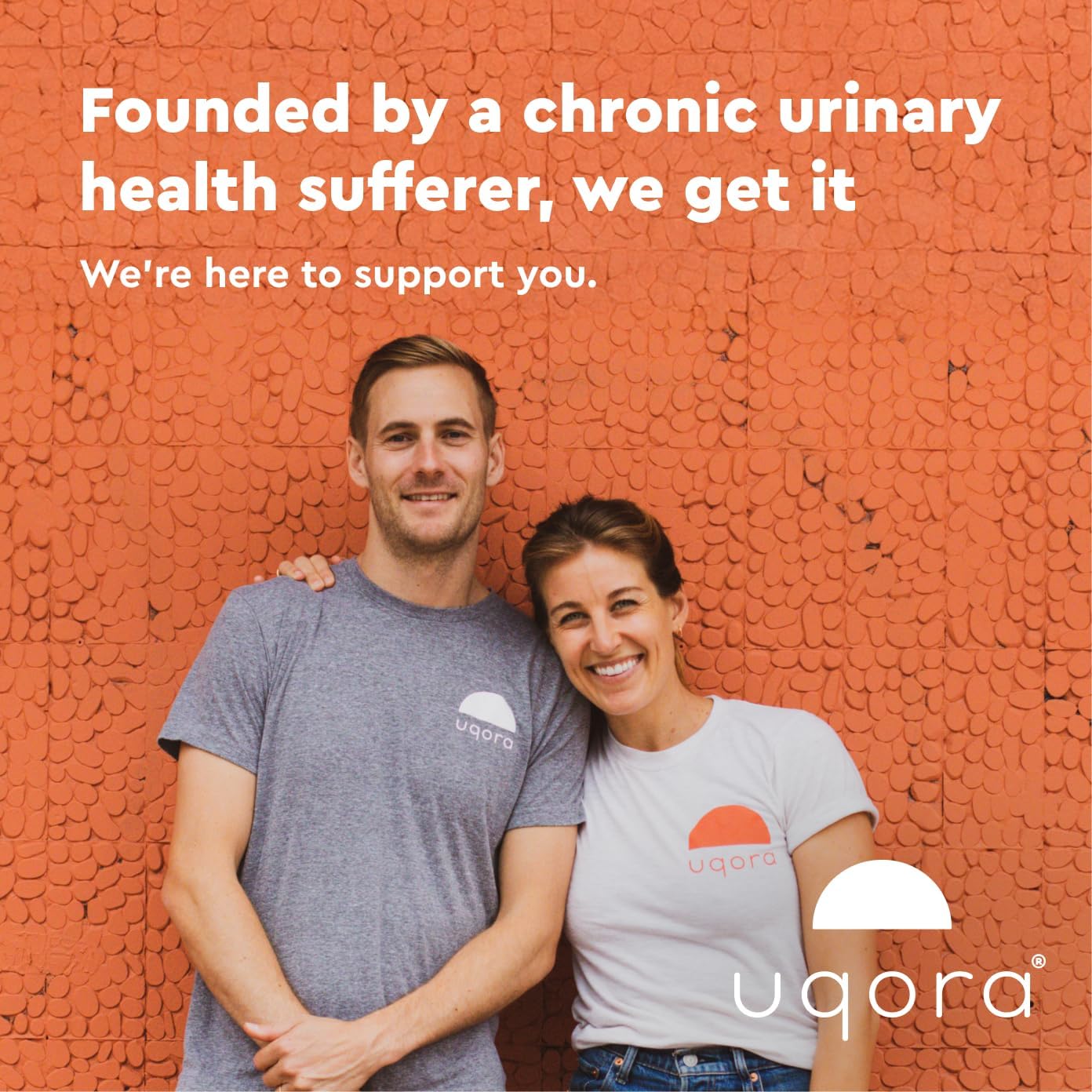 Uqora presentación del pack, visual de empaque y soluciones para la salud urinaria.