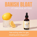 Vertido en vaso resalta la conveniencia de tomar antes de las comidas para apoyar la digestión.