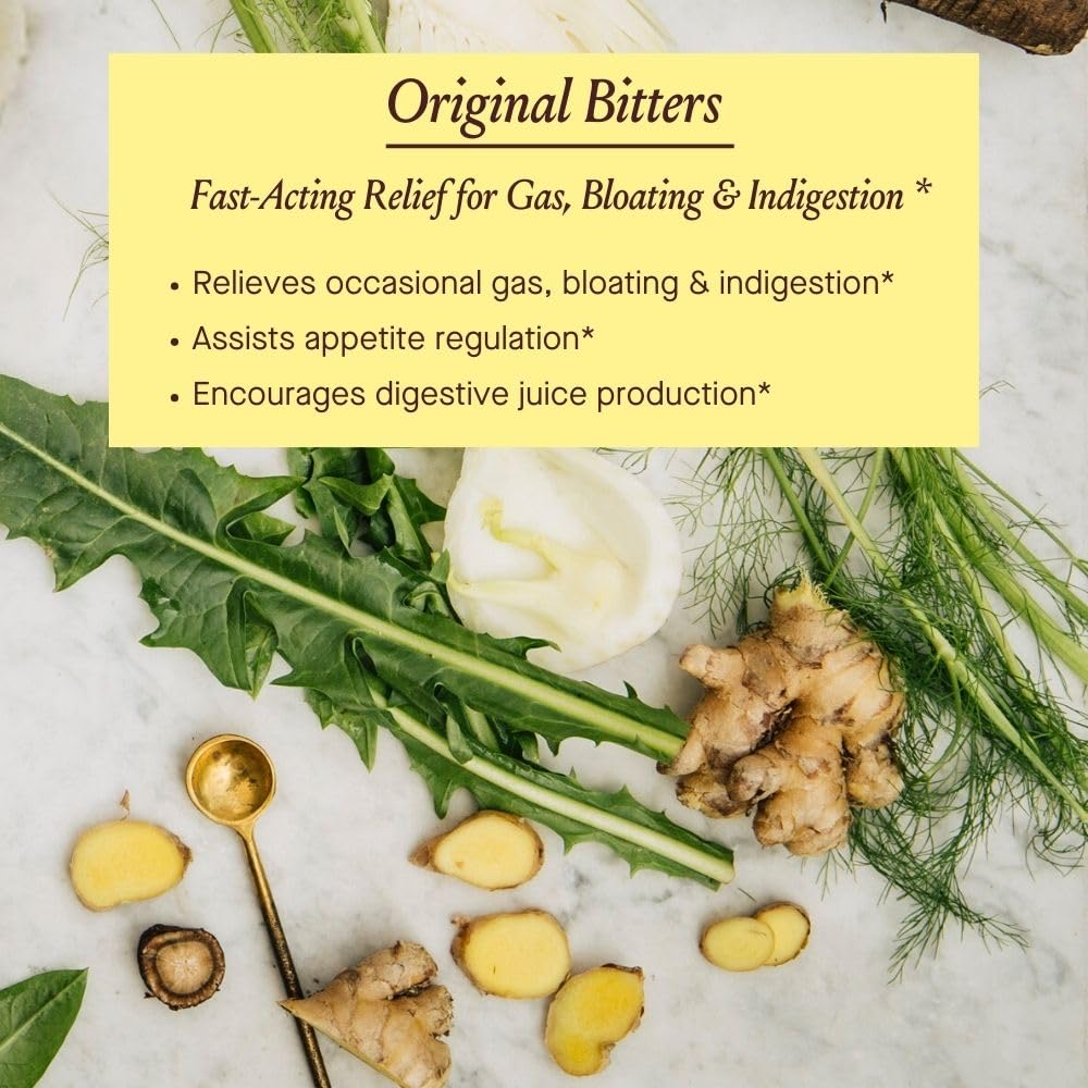 Urban Moonshine Bitters, ingredientes diente de león y bardana para apoyar la digestión.