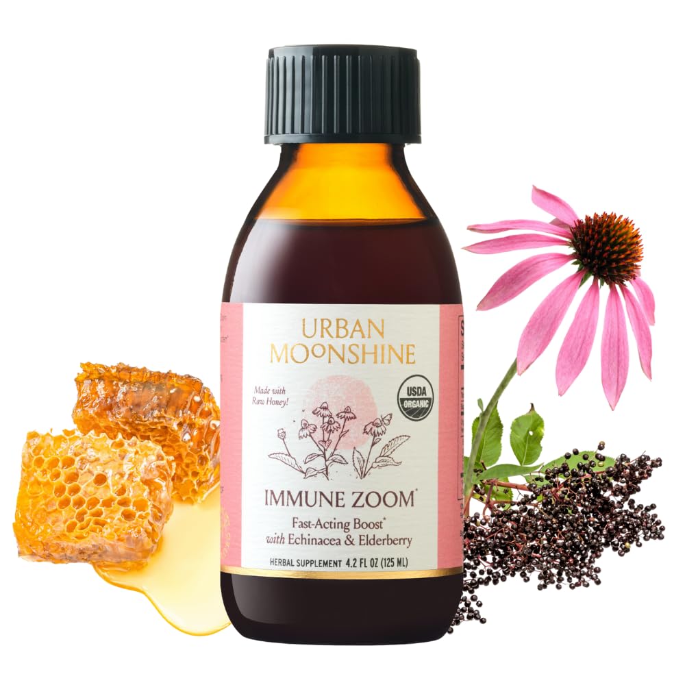 Urban Moonshine Immune Zoom – botella de jarabe para uso diario en apoyo inmunológico.