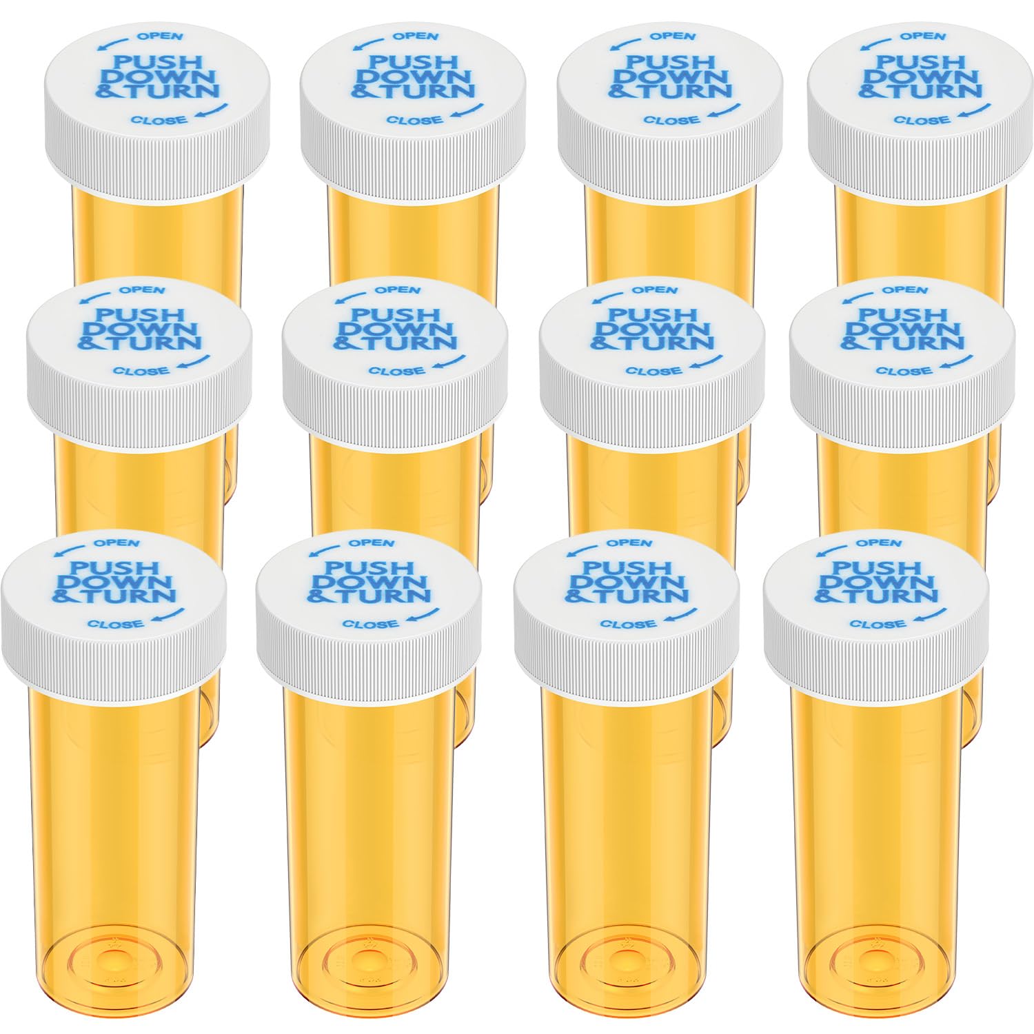 Urekt botellas de medicina de plastico naranja transparente con tapa segura para pastillas